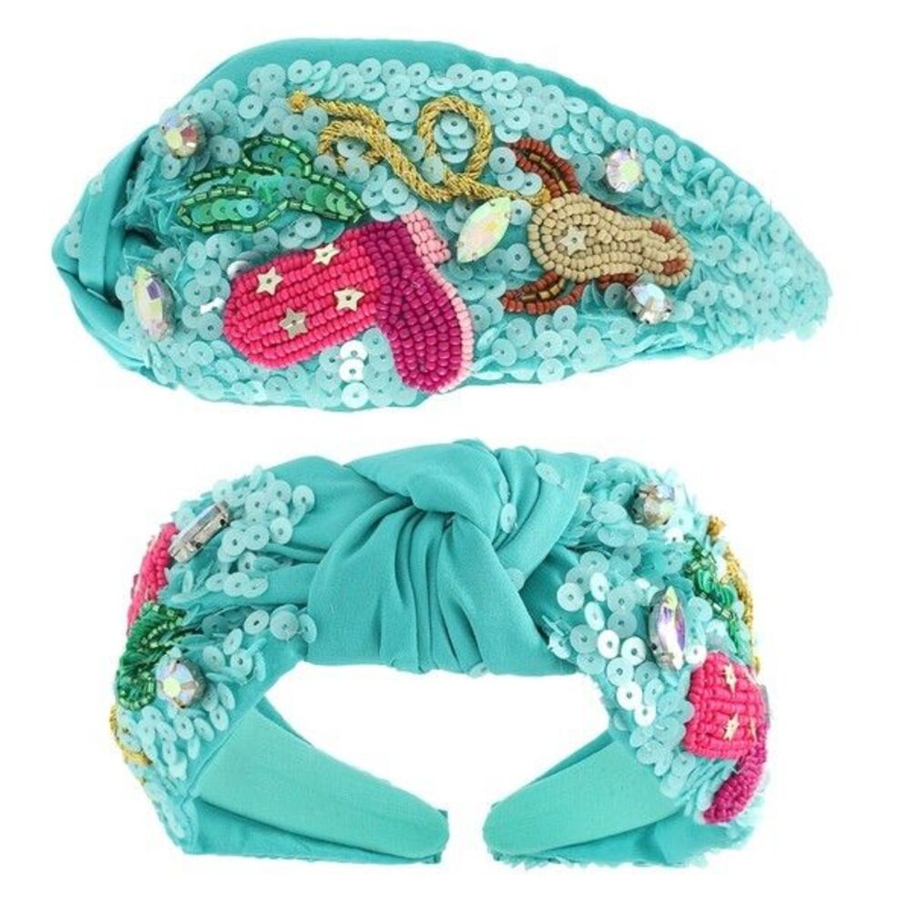 Western Sequins Embellished Top Knotted Headband - Diona J - Picture 7 of 8